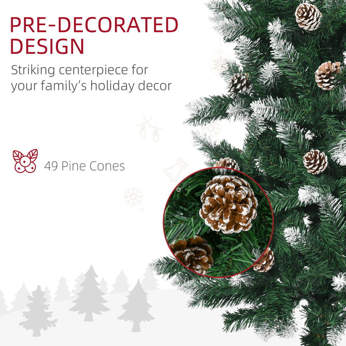 6' Snowy Pine Cone Artificial Christmas Tree - Festive Holiday Decor - plants - express.com