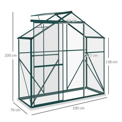 6 x 2.5ft Polycarbonate Greenhouse – Compact Aluminium Garden Greenhouse - plants - express.com