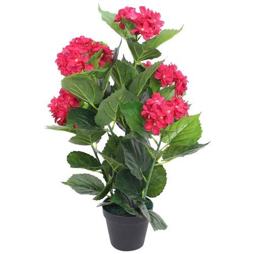 60 cm Artificial Hydrangea Plant in Red Pot - Lifelike Decor for Any Space - plants - express.com