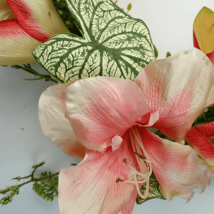 60cm Luxury Pink Lily Floral Wreath - Stunning Decor for Any Door - plants - express.com