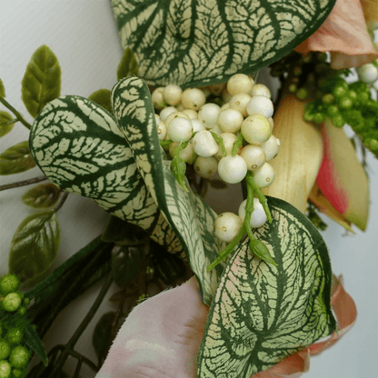 60cm Luxury Pink Lily Floral Wreath - Stunning Decor for Any Door - plants - express.com