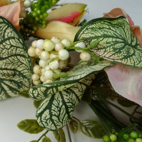 60cm Luxury Pink Lily Wreath - Elegant Floral Decor for Any Door - plants - express.com