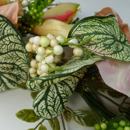 60cm Luxury Pink Lily Wreath - Elegant Floral Decor for Any Door - plants - express.com