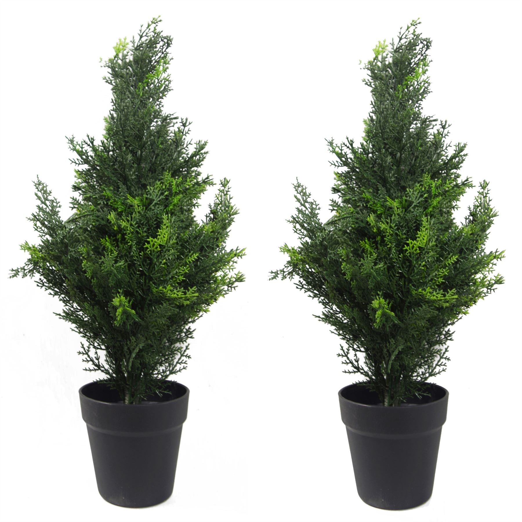 60cm UV Resistant Artificial Cedar Cypress Topiary Pair - Realistic Greenery - plants - express.com