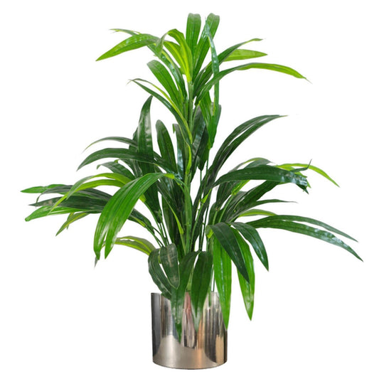 65cm Lush Artificial Bamboo Shrub with Elegant Metal Planter - Realistic Design - plants - express.com