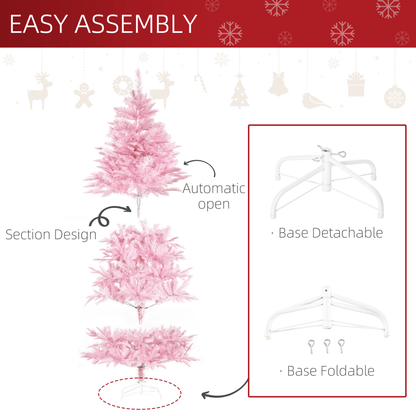 6FT Artificial Christmas Tree Holiday Xmas Automatic Open for Home Party Pink - plants - express.com