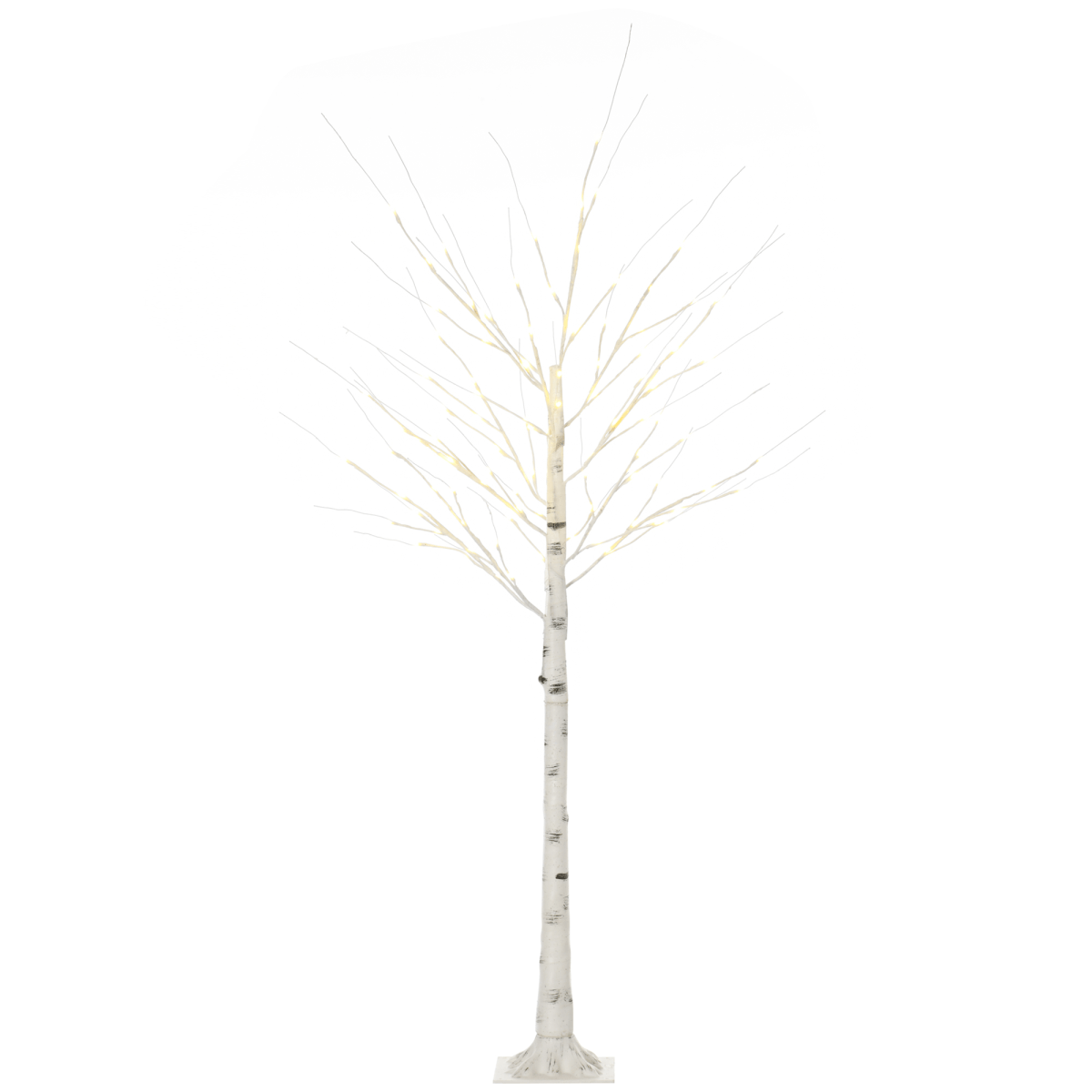 6ft Artificial White Birch Tree Light 96 Warm White Pre - Lit LED Light HOMCOM - plants - express.com