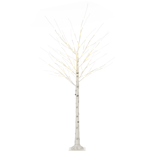 6ft Artificial White Birch Tree Light 96 Warm White Pre - Lit LED Light HOMCOM - plants - express.com