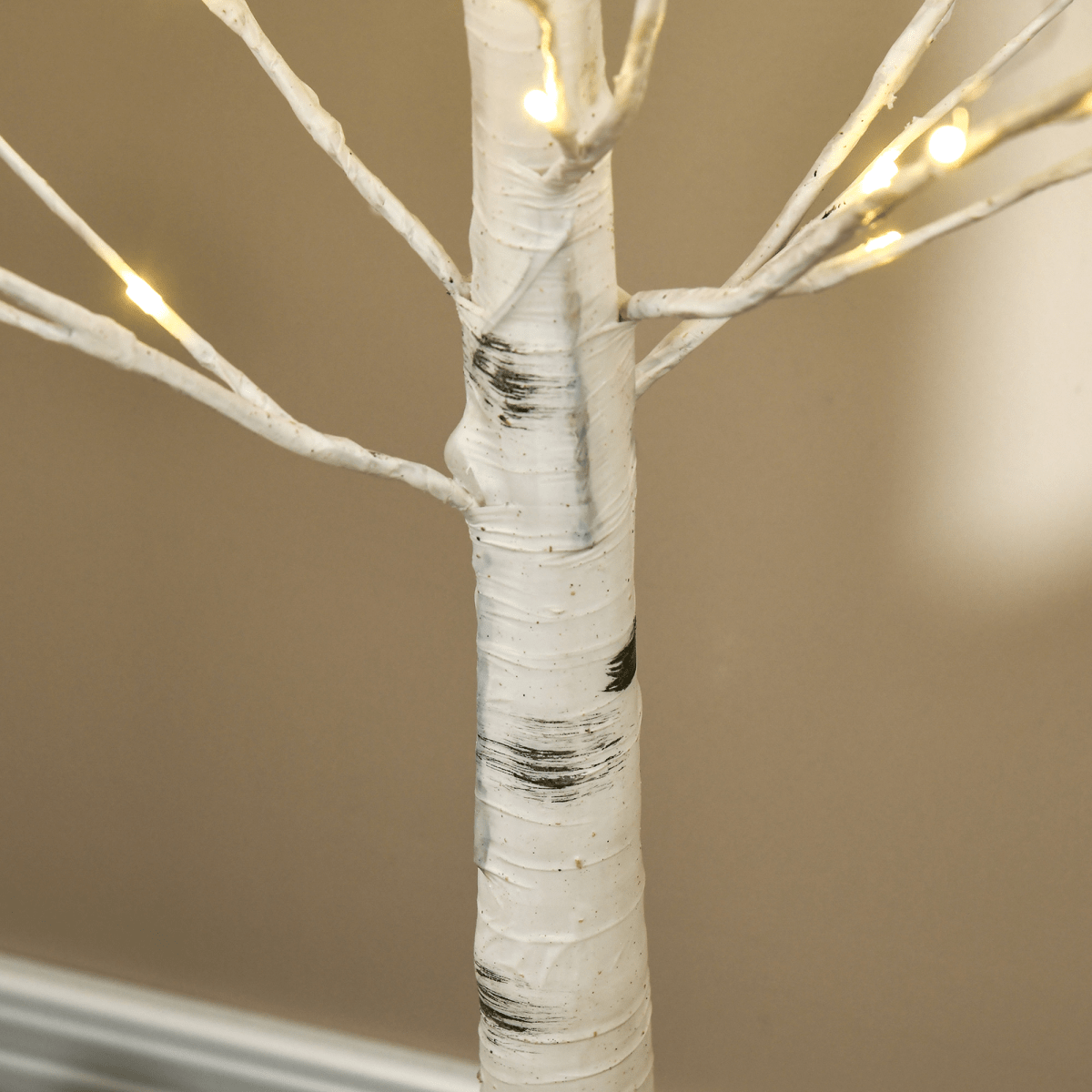 6ft Artificial White Birch Tree Light 96 Warm White Pre - Lit LED Light HOMCOM - plants - express.com