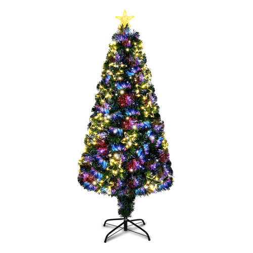 6ft Pre - Lit Fiber Optic Christmas Tree with Star Topper and Multicolor LEDs - plants - express.com