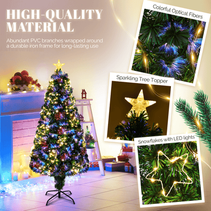 6ft Pre - Lit Fiber Optic Christmas Tree with Star Topper and Multicolor LEDs - plants - express.com