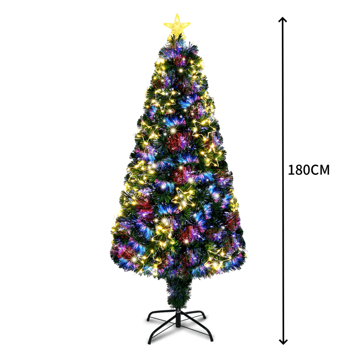 6ft Pre - Lit Fiber Optic Christmas Tree with Star Topper and Multicolor LEDs - plants - express.com