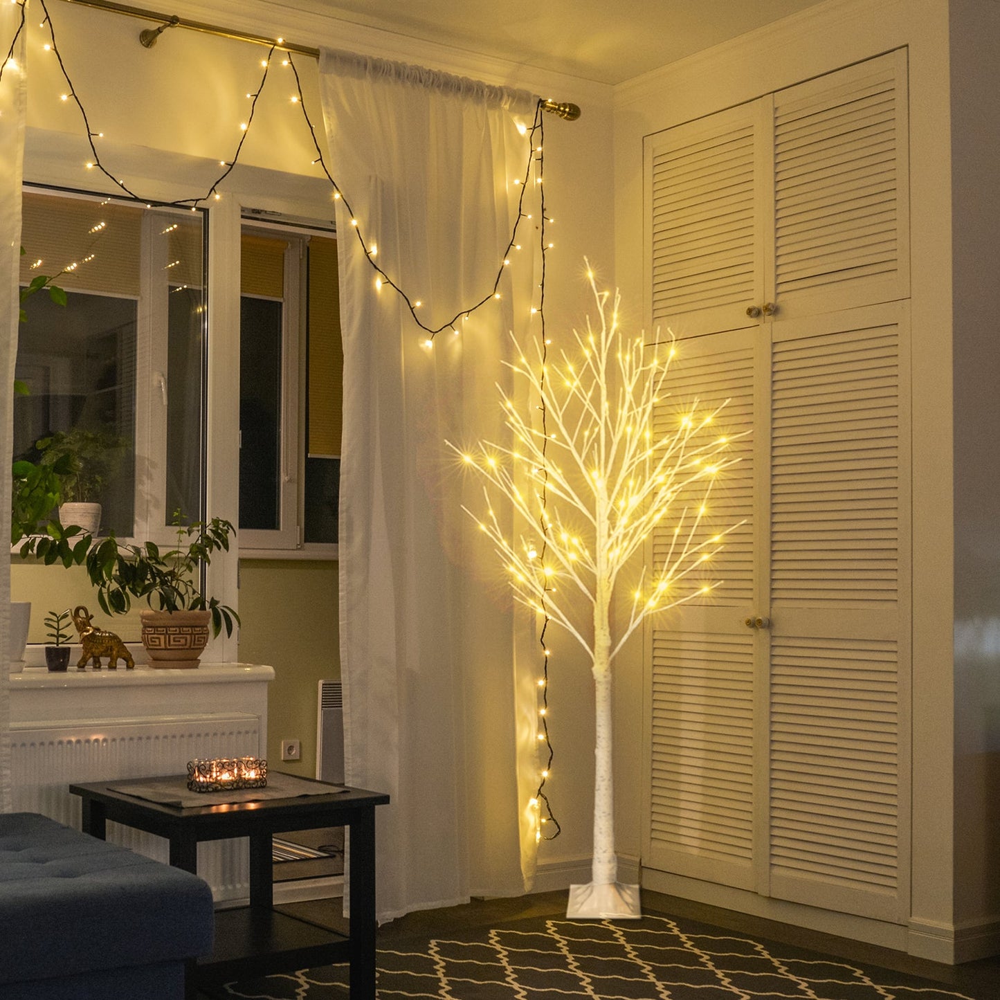 6FT Snowflake Christmas Tree with 96 LED Lamp - plants - express.com