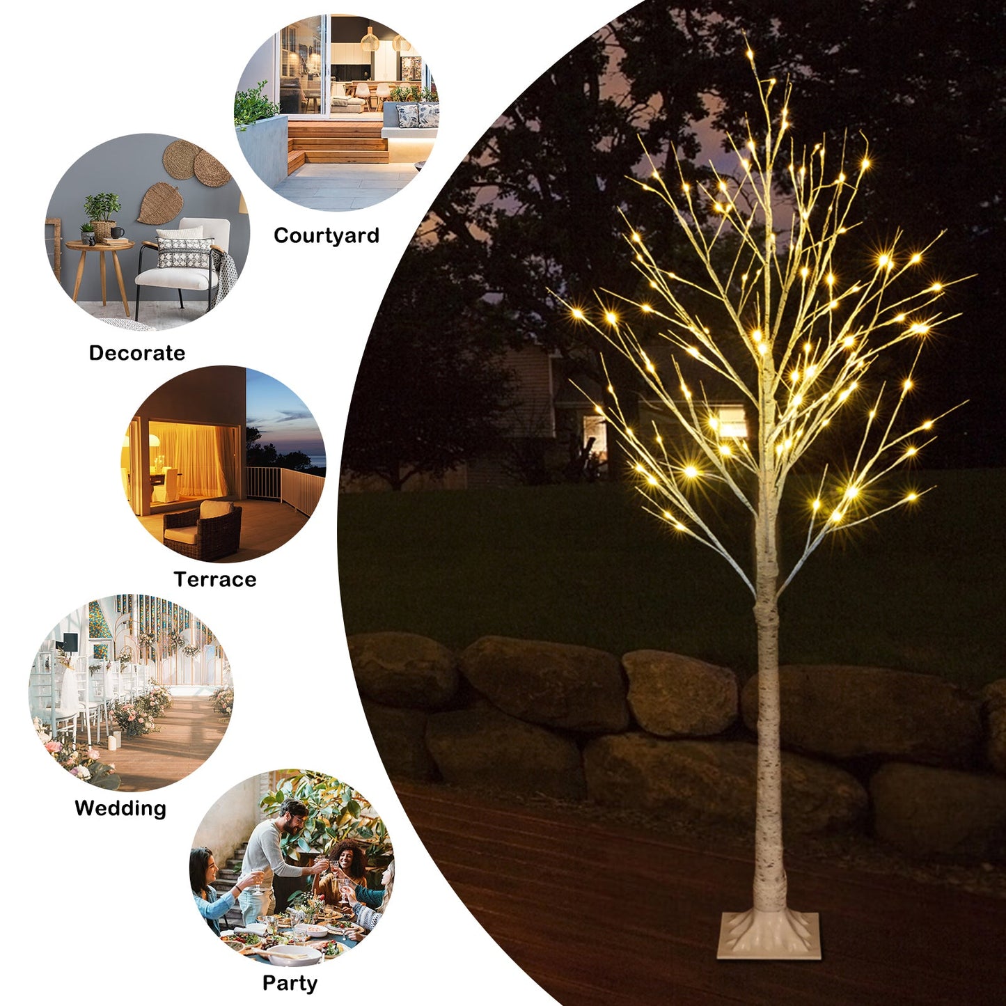 6FT Snowflake Christmas Tree with 96 LED Lamp - plants - express.com