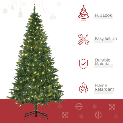 6ft Warm White LED Christmas Tree with 8 Light Modes, Realistic, Foldable Base - plants - express.com