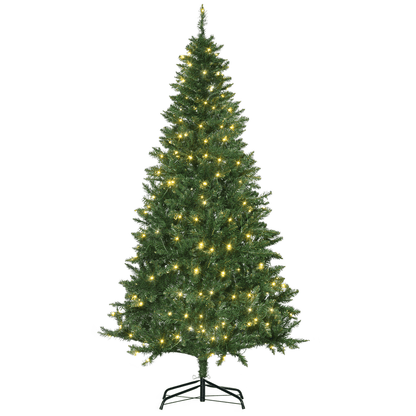 6ft Warm White LED Christmas Tree with 8 Light Modes, Realistic, Foldable Base - plants - express.com