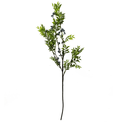 70cm Lifelike Nandina Spray with Vibrant Blue Berries - Artificial Floral Decor - plants - express.com