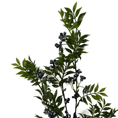 70cm Lifelike Nandina Spray with Vibrant Blue Berries - Artificial Floral Decor - plants - express.com