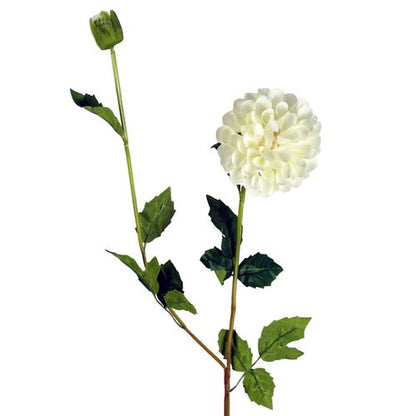 75cm Artificial Dahlia PomPom Flowers Cream - plants - express.com
