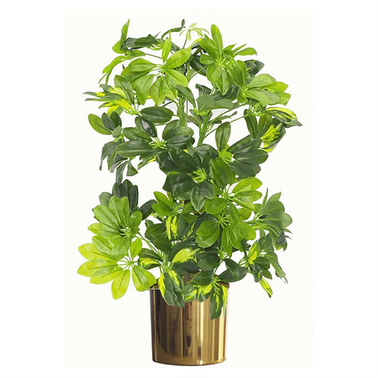 75cm Gold Capella Artificial Plant in Elegant Metal Planter - Stunning Décor - plants - express.com