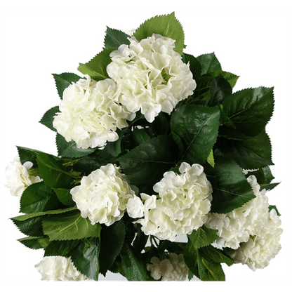75cm Luxe White Hydrangea Bush – Elegant Silk Floral Centerpiece - plants - express.com