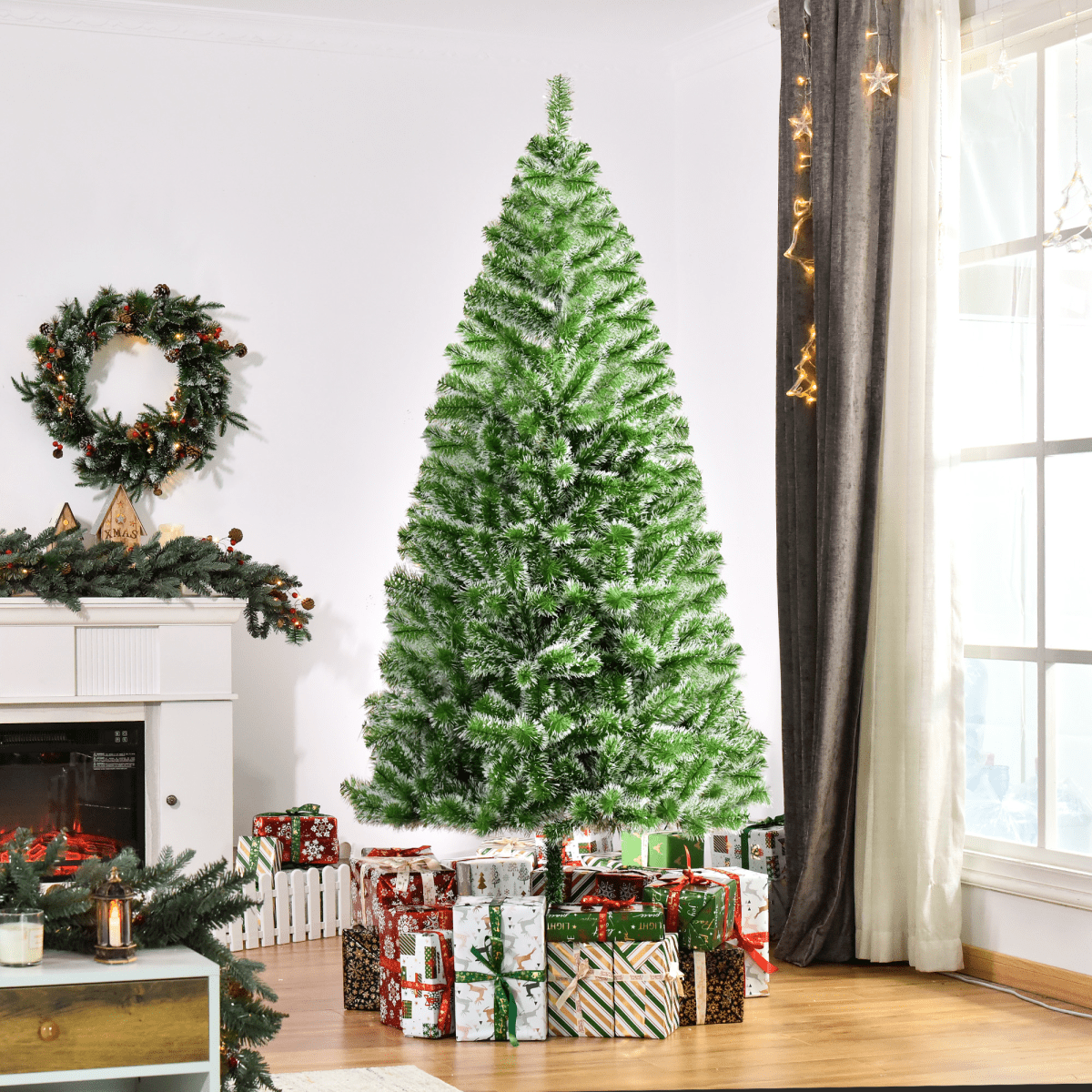 7ft Artificial Christmas Tree with 968 Tips - Festive, Durable & Mess - Free! - plants - express.com