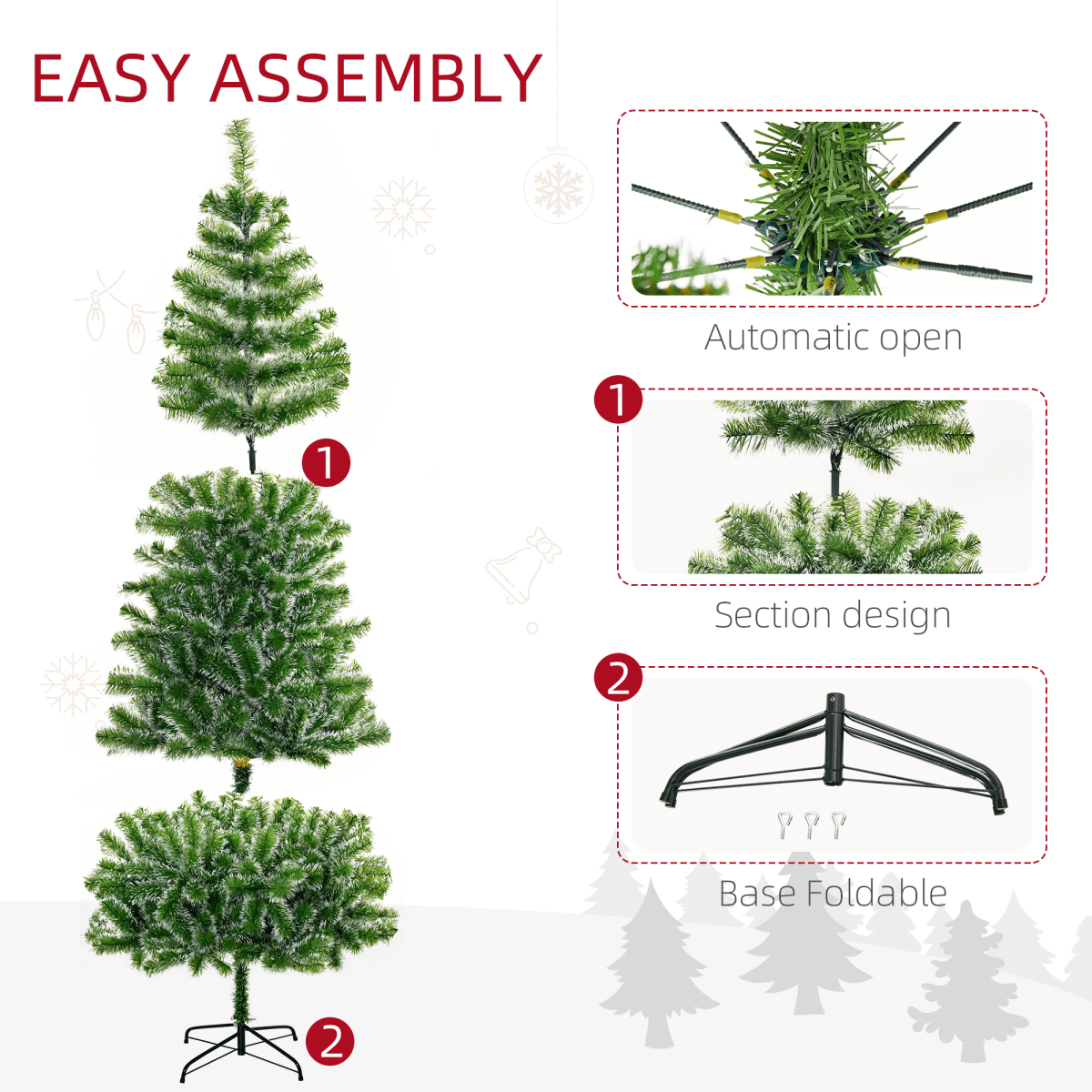 7ft Artificial Christmas Tree with 968 Tips - Festive, Durable & Mess - Free! - plants - express.com