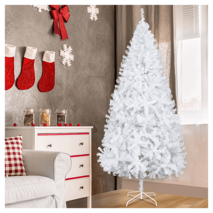 7FT Iron Leg White Christmas Tree with 950 Branches - plants - express.com
