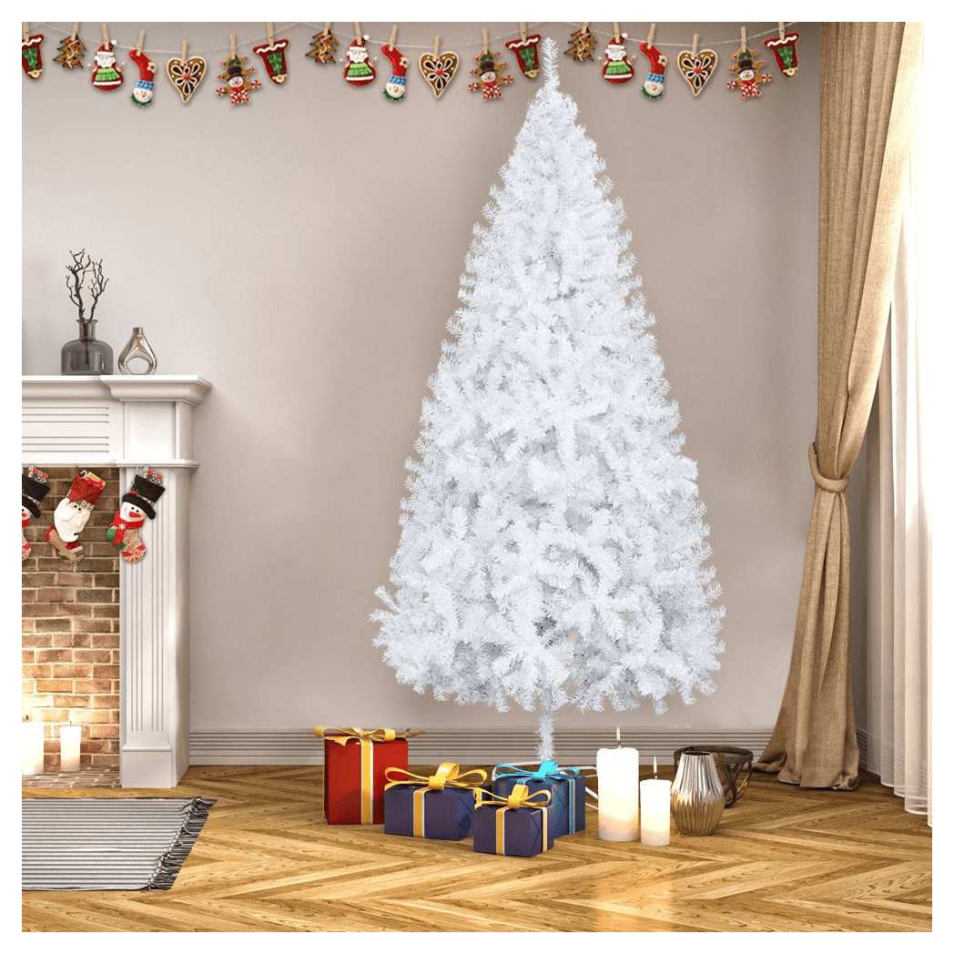 7FT Iron Leg White Christmas Tree with 950 Branches - plants - express.com
