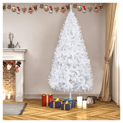 7FT Iron Leg White Christmas Tree with 950 Branches - plants - express.com