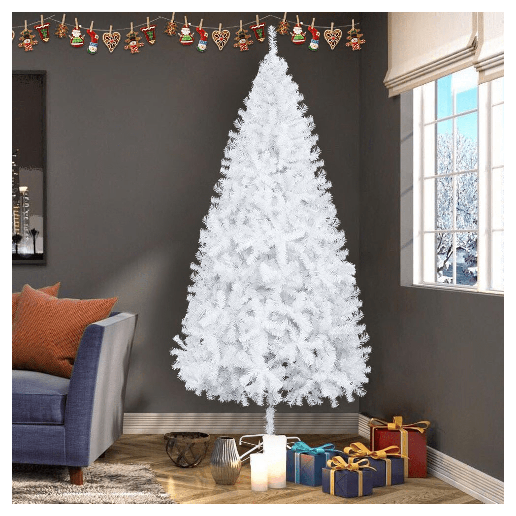 7FT Iron Leg White Christmas Tree with 950 Branches - plants - express.com