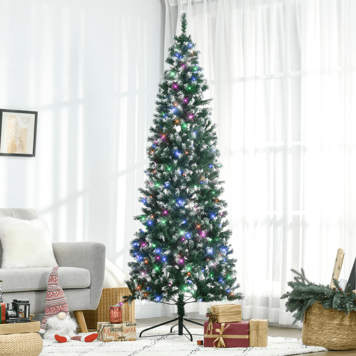 7FT Prelit Artificial Xmas Tree Holiday D��cor 350 Colourful LED Light - plants - express.com