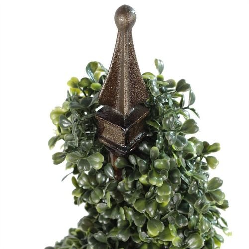 90cm (3ft) Tall Artificial Boxwood Tower Tree Topiary Spiral Metal Top - plants - express.com