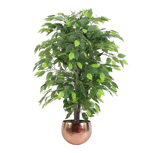 90cm Artificial Ficus Tree / Plant - Copper Metal Planter - plants - express.com
