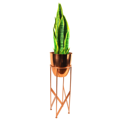 90cm Copper Planter with Artificial Yukka Plant - plants - express.com