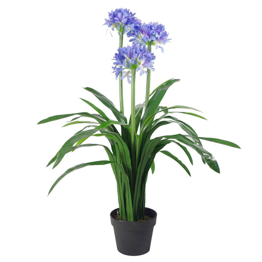 90cm Luxe Blue Agapanthus - Realistic Artificial Flower in Weighted Pot - plants - express.com