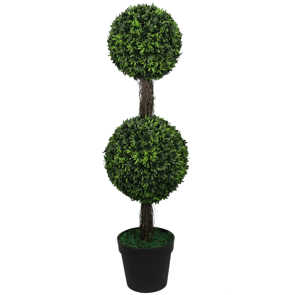 90cm Podocarpus Double Ball Topiary Tree - Lifelike Artificial Plant - plants - express.com