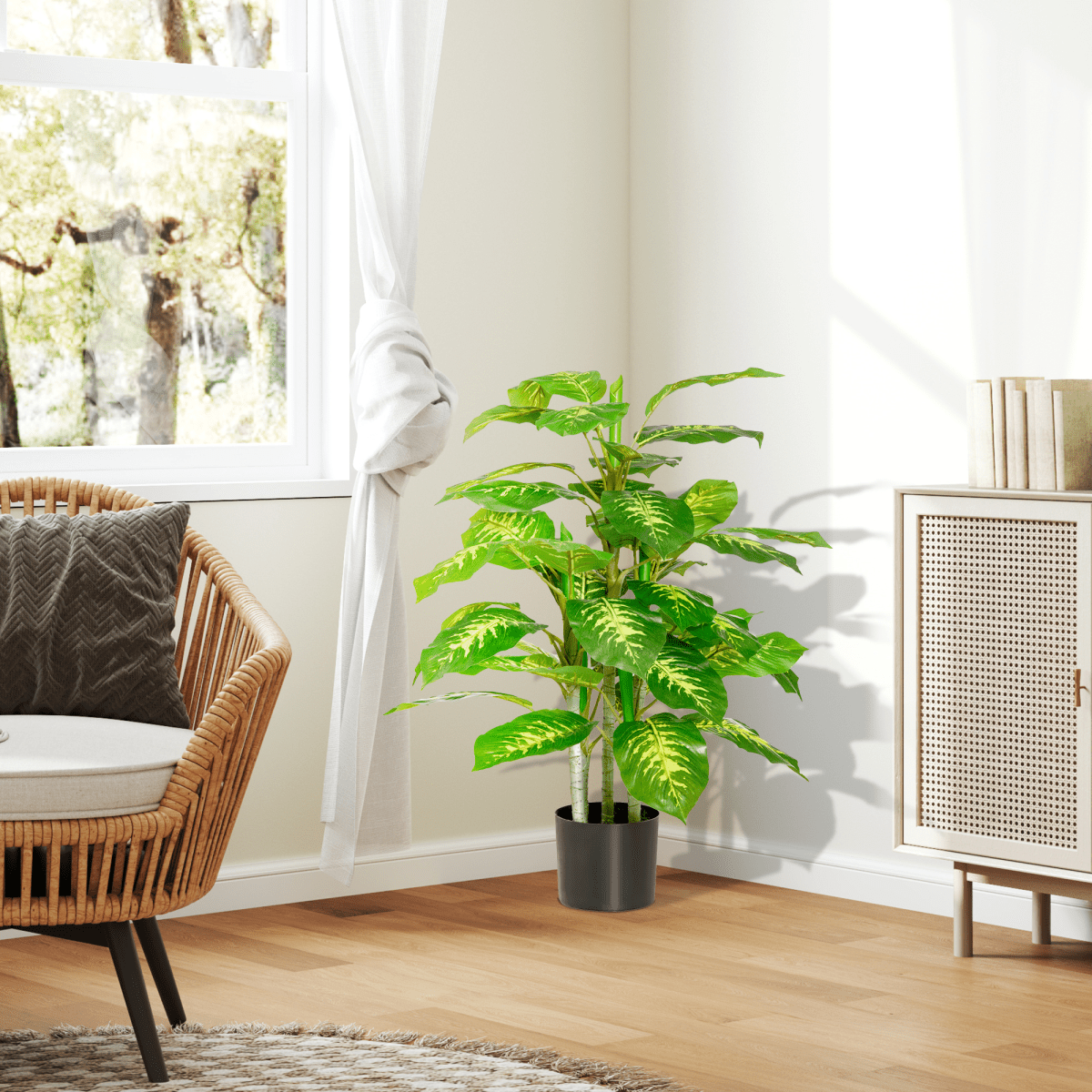 95cm Lifelike Artificial Evergreen Tree in Stylish Nursery Pot – No Care Needed! - plants - express.com