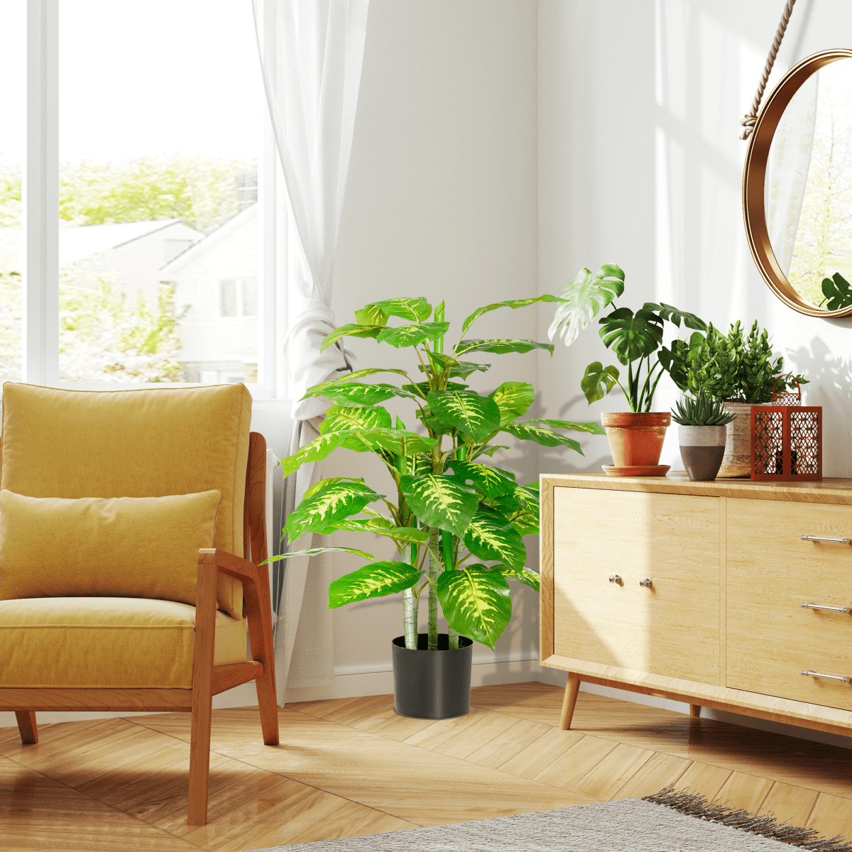 95cm Lifelike Artificial Evergreen Tree in Stylish Nursery Pot – No Care Needed! - plants - express.com