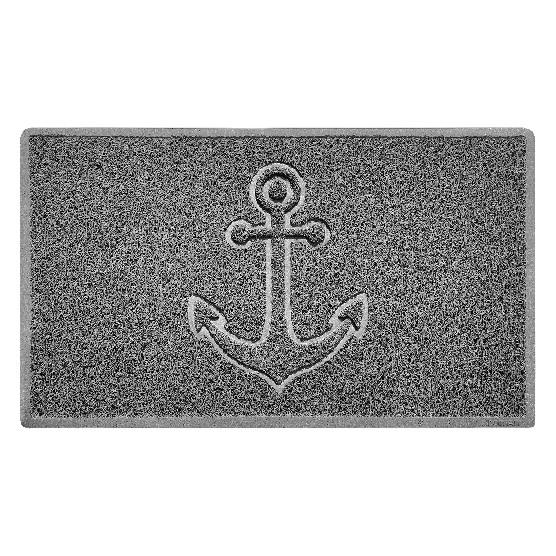 "Anchors Away" Grey Spaghetti Door Mat - plants - express.com