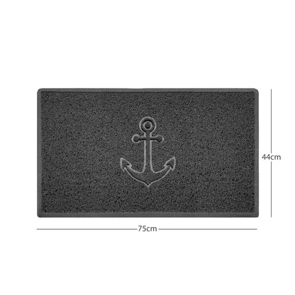 "Anchors Away" Grey Spaghetti Door Mat - plants - express.com