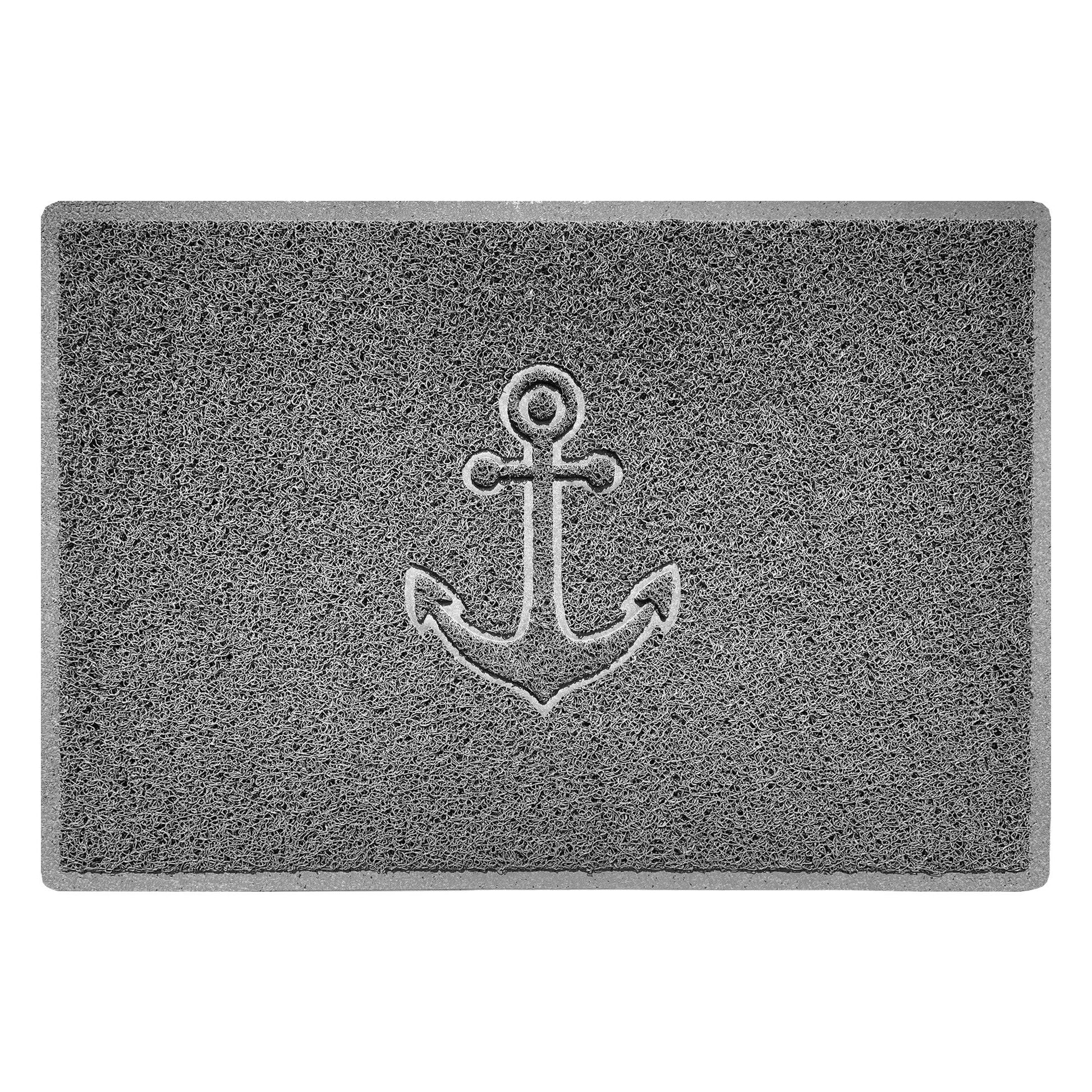 "Anchors Away" Grey Spaghetti Door Mat - plants - express.com
