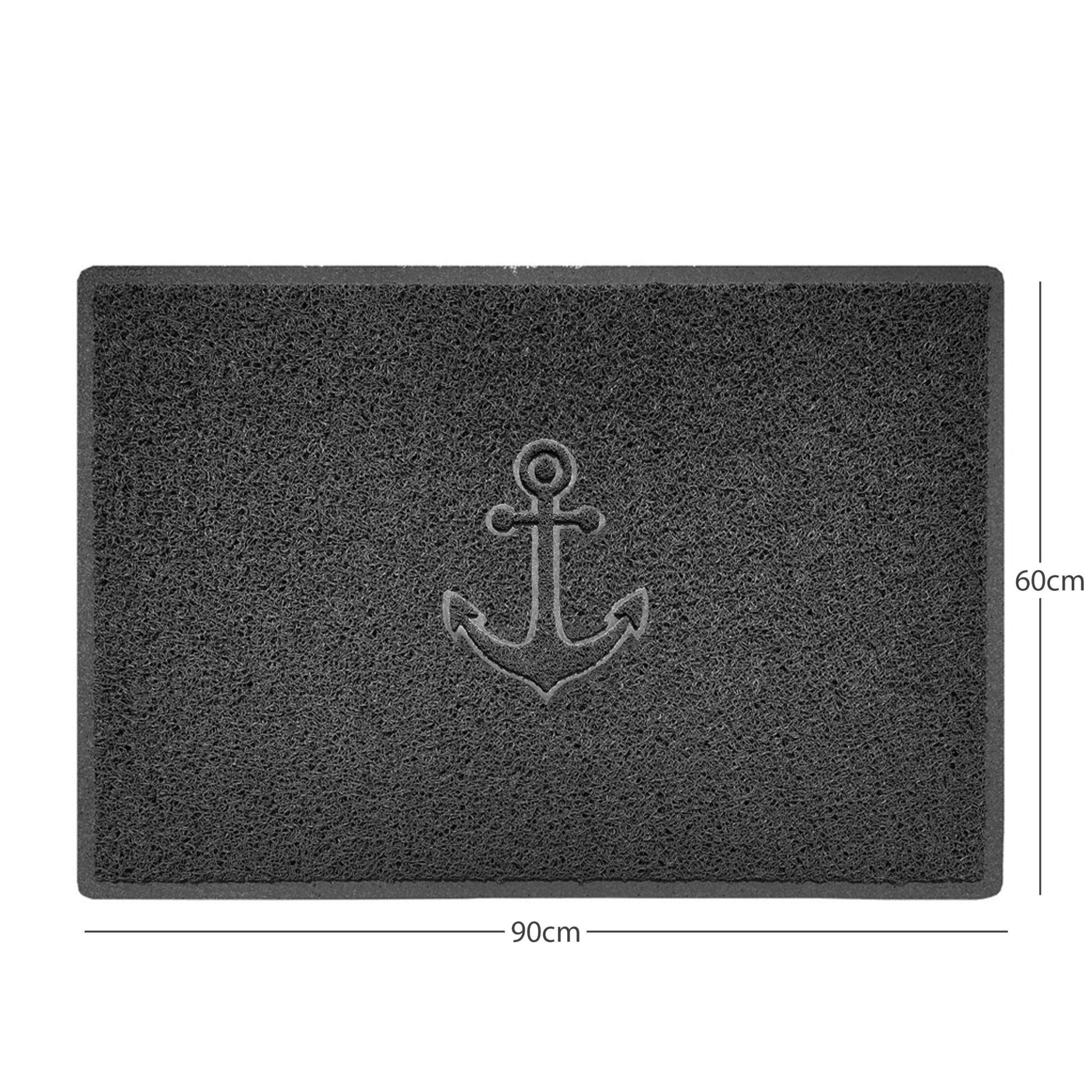 "Anchors Away" Grey Spaghetti Door Mat - plants - express.com