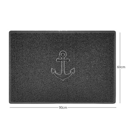"Anchors Away" Grey Spaghetti Door Mat - plants - express.com
