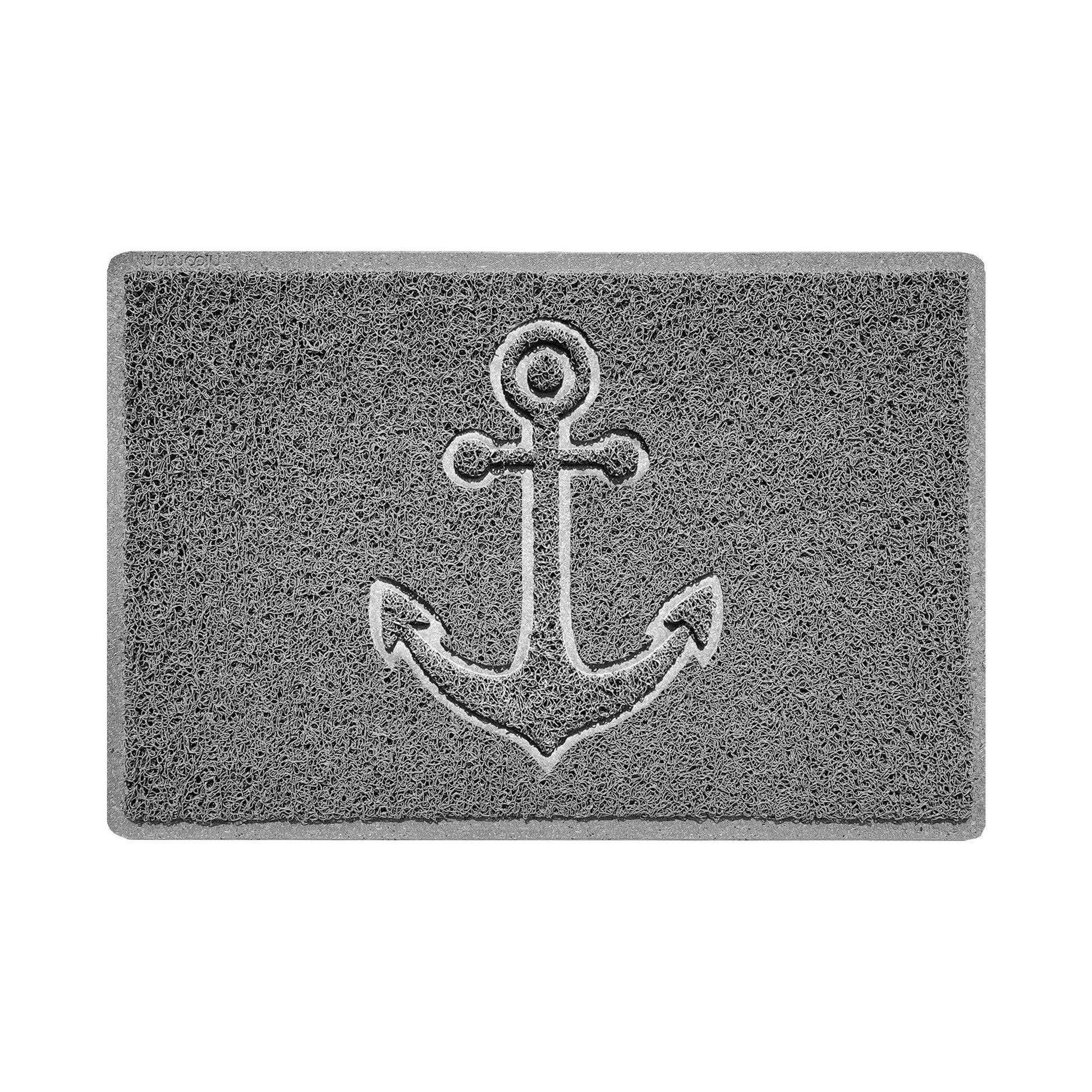 "Anchors Away" Grey Spaghetti Door Mat - plants - express.com