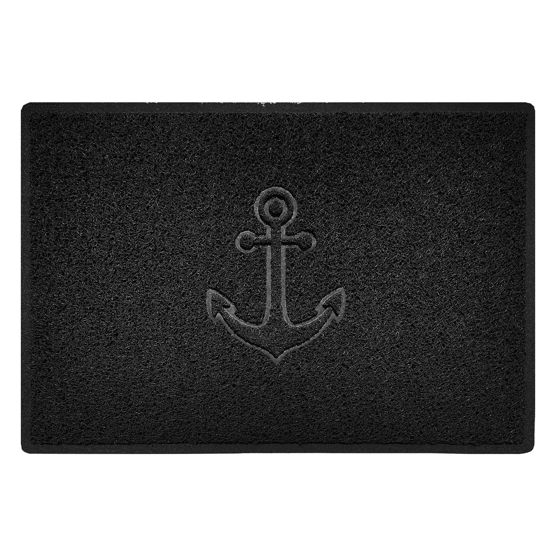 "Anchors Away" Grey Spaghetti Door Mat - plants - express.com