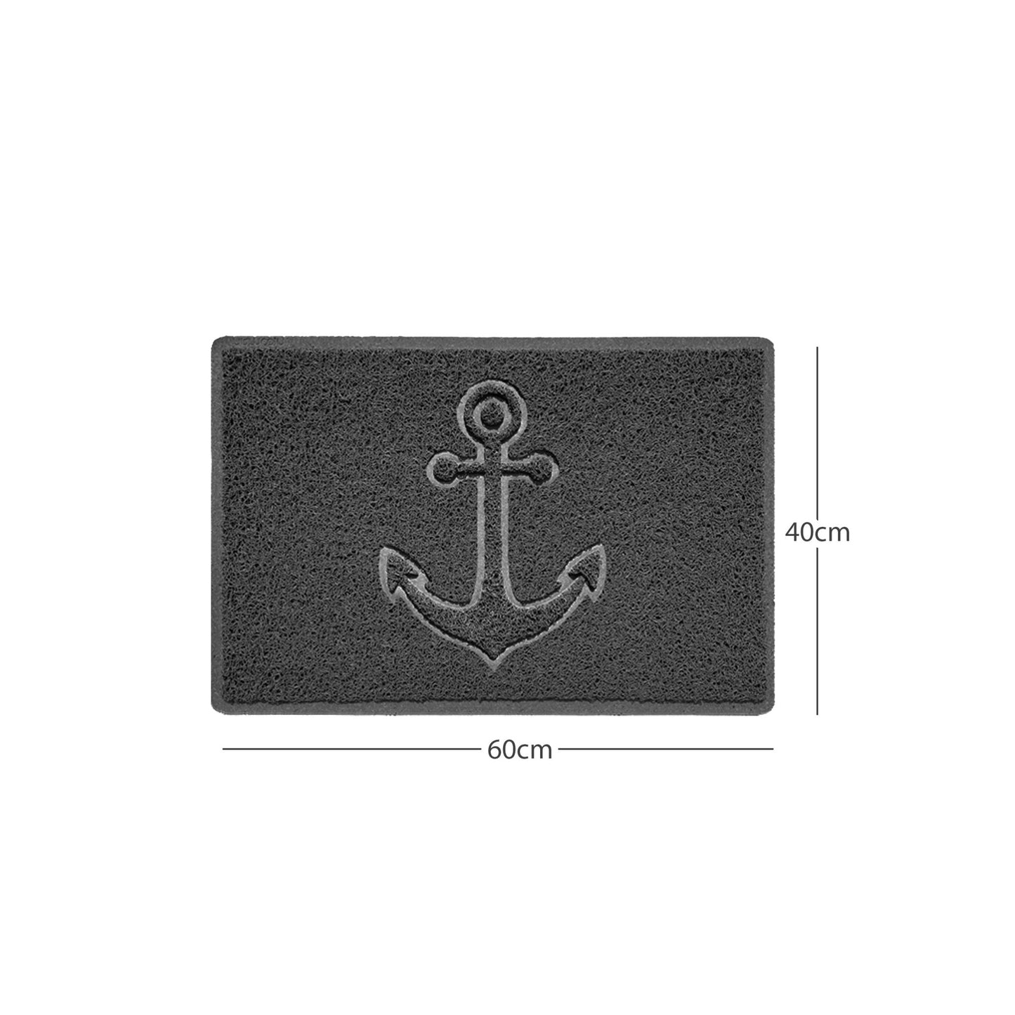 "Anchors Away" Grey Spaghetti Door Mat - plants - express.com