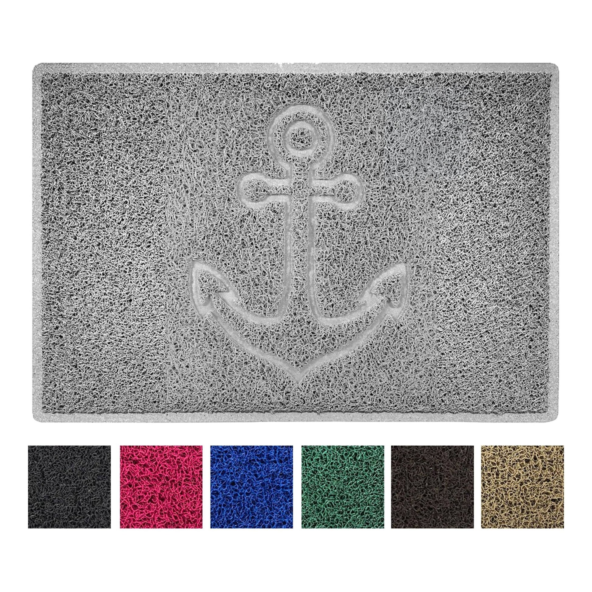 "Anchors Away" Grey Spaghetti Door Mat - plants - express.com