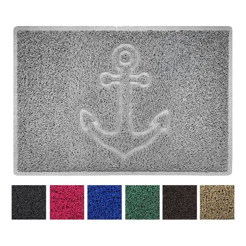 "Anchors Away" Grey Spaghetti Door Mat - plants - express.com