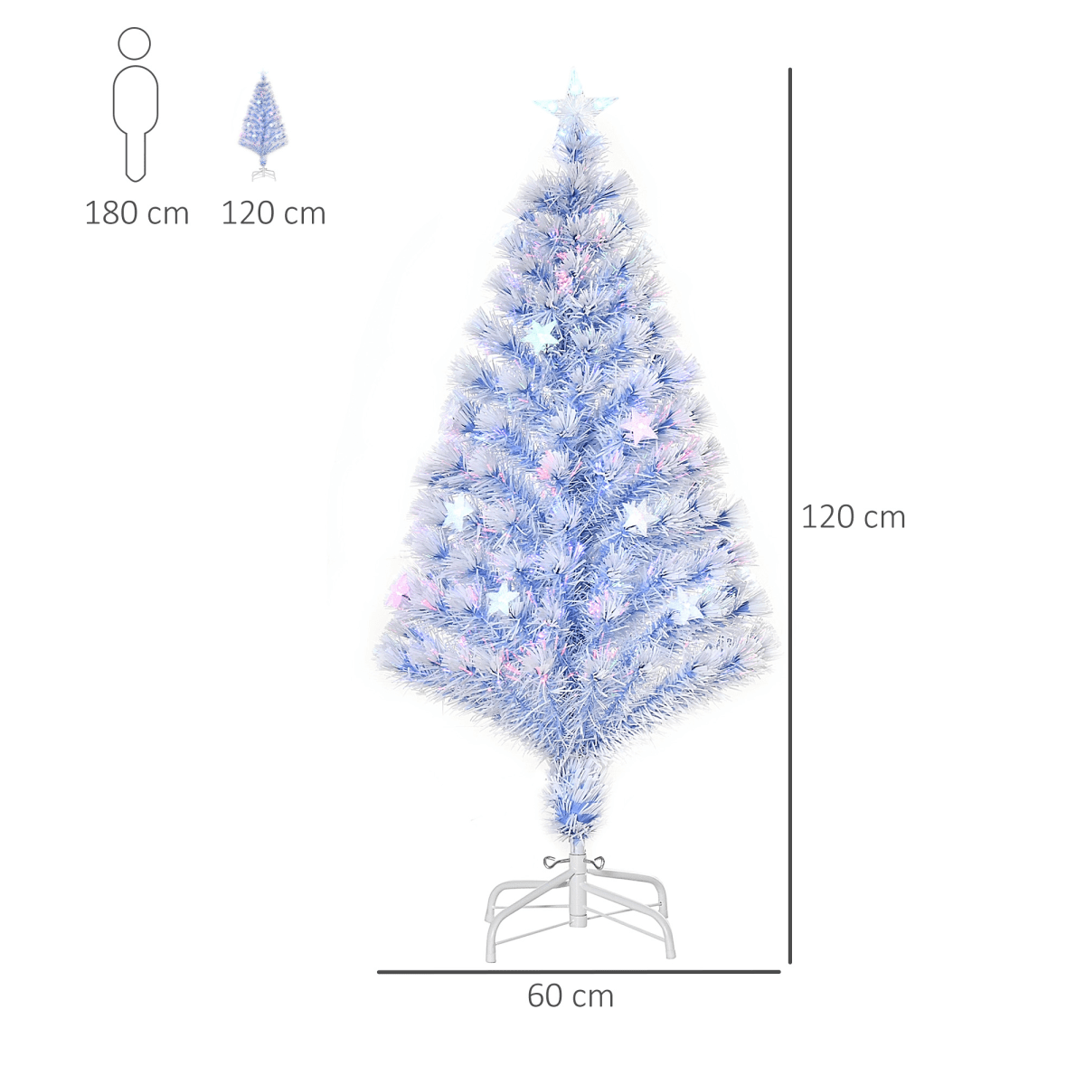 Artificial Fibre Christmas Tree Seasonal Deco 16 LED Easy Store 4FT White Blue - plants - express.com